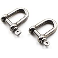 304 Acero inoxidable D anillo grillete Lock para construcción resistente M12 (2 Piezas)
